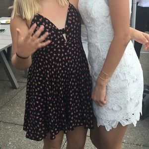 Black and red floral dress